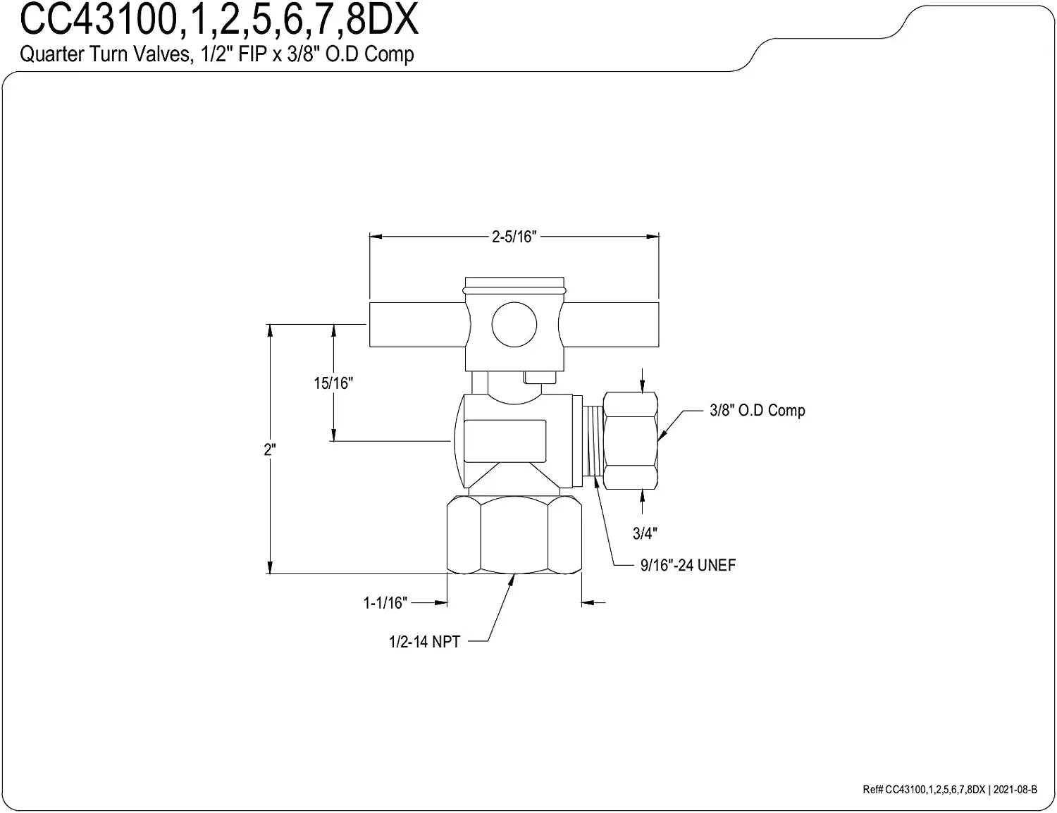 Kingston Brass CC43101DX Concord Angle Stop Valve, Polished Chrome