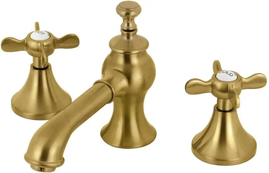 Kingston Brass KC7067BEX Essex 8 in. Widespread Bathroom Faucet, Brushed Brass