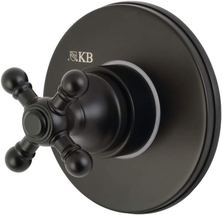 Kingston Brass KS3030BX Three-Way Diverter Valve with Trim Kit, Matte Black