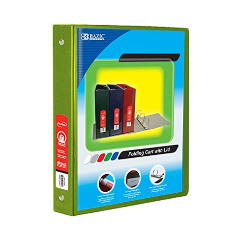 BAZIC 1&#34; Lime Green 3-Ring View Binder w/ 2-Pockets