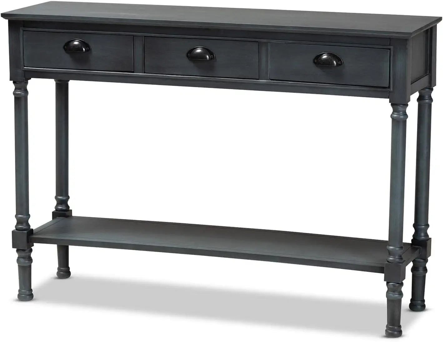 Baxton Studio Garvey French Provincial Grey Finished Wood 3-Drawer Entryway Console Table