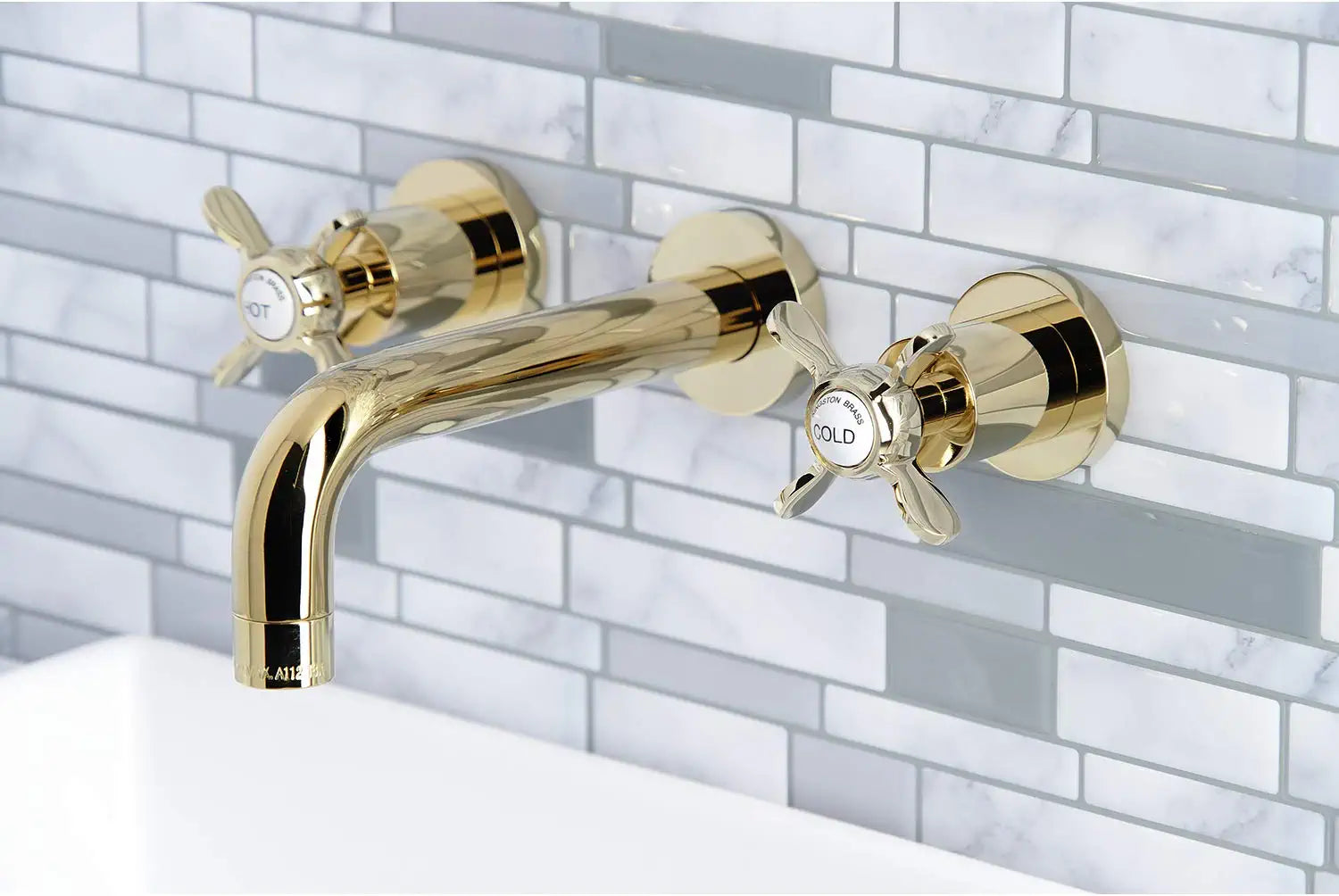 Kingston Brass KS8122BEX Essex Bathroom Faucet, Polished Brass