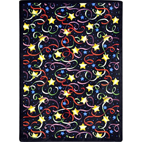 Joy Carpets Kaleidoscope Streamers and Stars Whimsical Area Rugs, 46-Inch by 64-Inch by 0.36-Inch, Multicolored