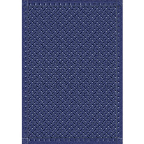 Joy Carpets Kaleidoscope Diamond Plate Whimsical Area Rugs, 92-Inch by 129-Inch by 0.36-Inch, Steel Blue