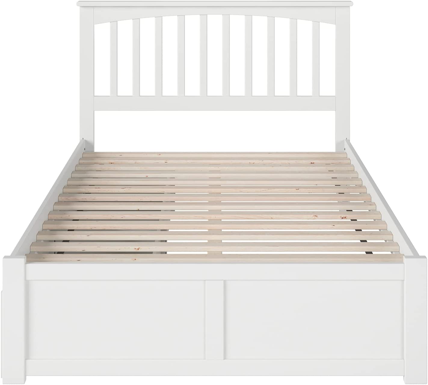 AFI Mission Platform Flat Panel Footboard and Turbo Charger with Urban Bed Drawers, Full, White