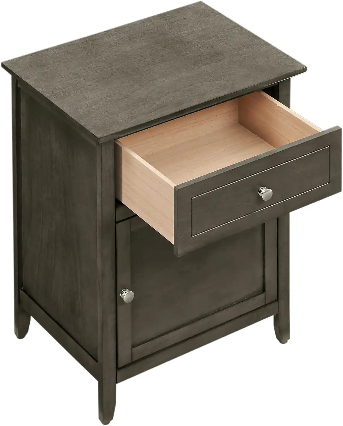 Glory Furniture 1 Drawer /1 Door Nightstand, Gray