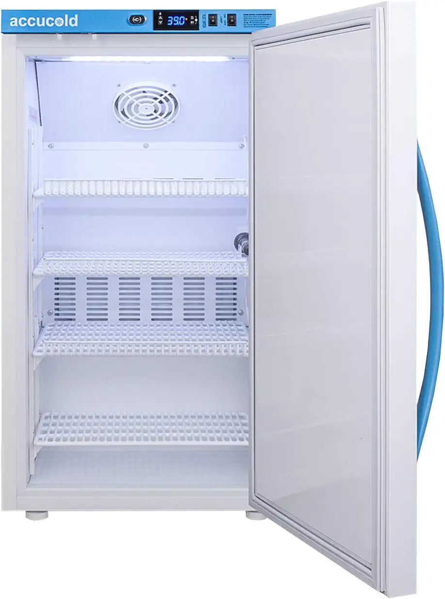 Summit Appliance MLRS3MC Accucold 3 Cu.Ft MOMCUBE All-Refrigerator, For Breast Milk Storage, 4 Adjustable Shelves, LED display, CDC-Compliant Temperature, Door Alarm, Self-Closing Door, Interior Light