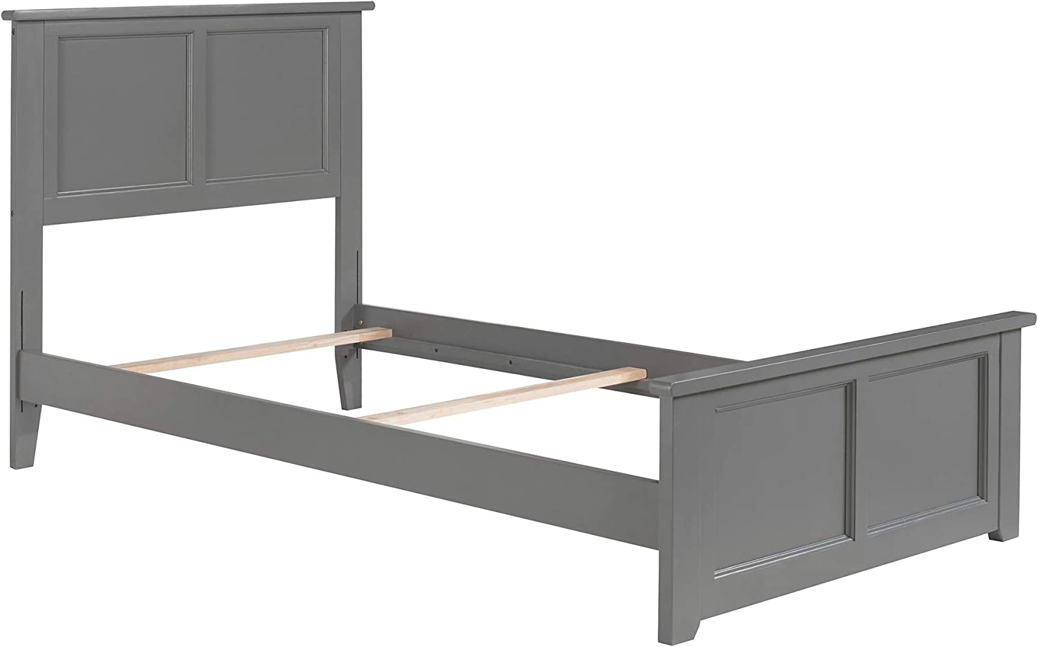 Madison Twin Traditional Bed with Matching Footboard and Turbo Charger in Grey