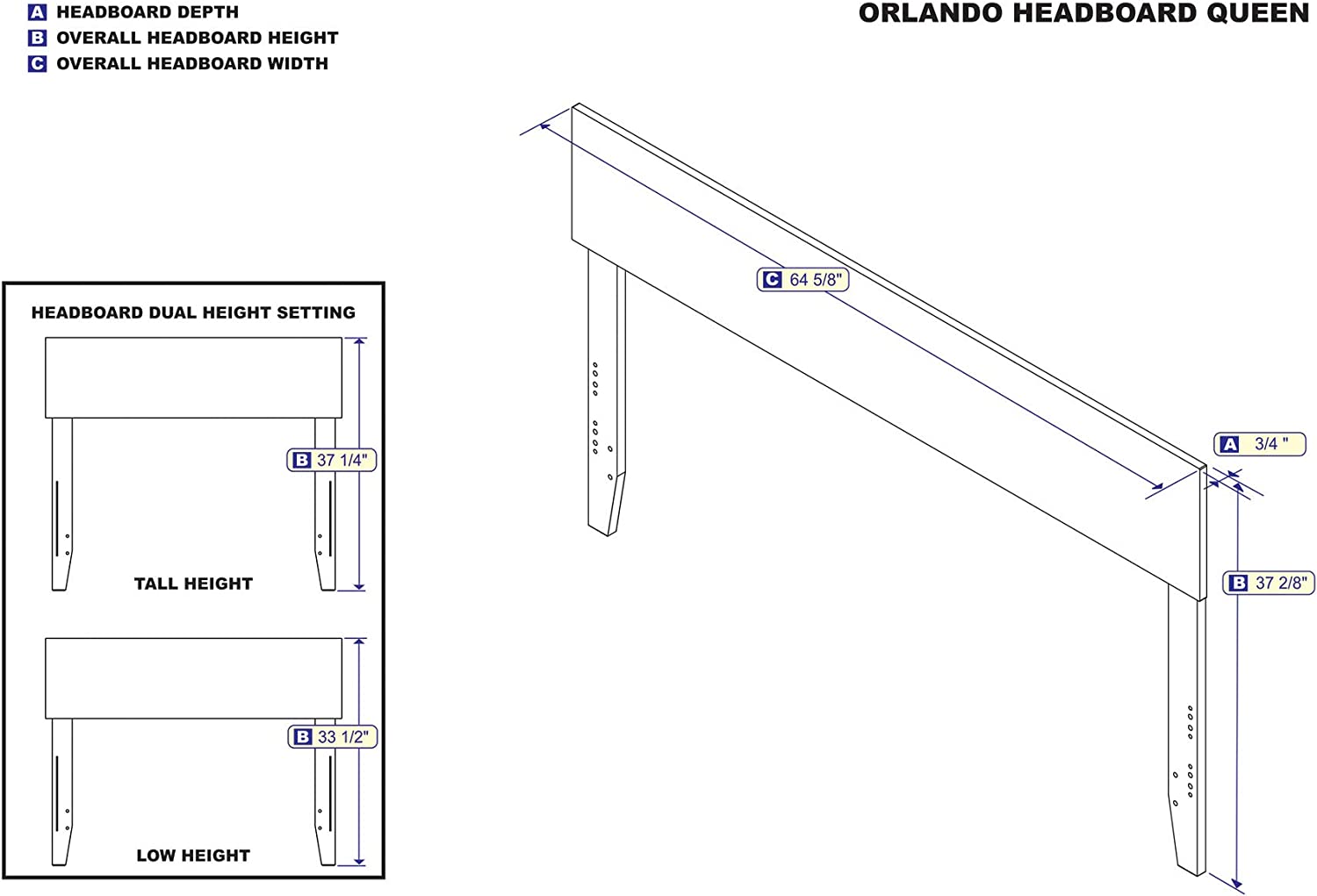 AFI Orlando Headboard, Queen, Walnut