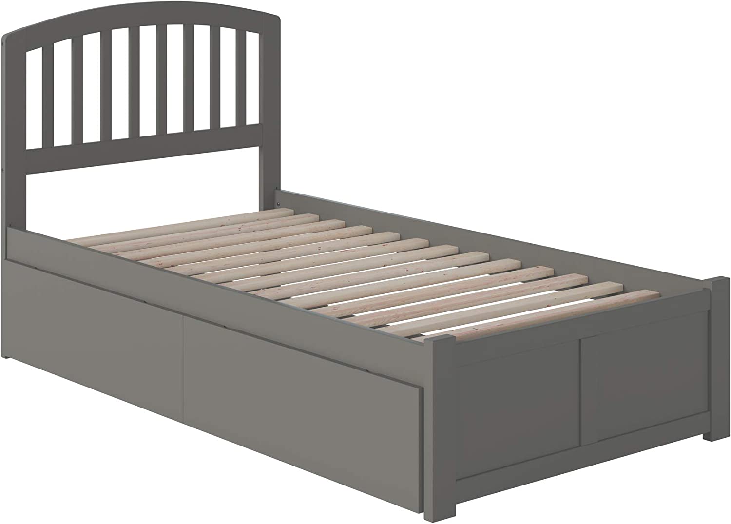 AFI Richmond Platform Flat Panel Footboard and Turbo Charger with Urban Bed Drawers, Twin XL, Grey