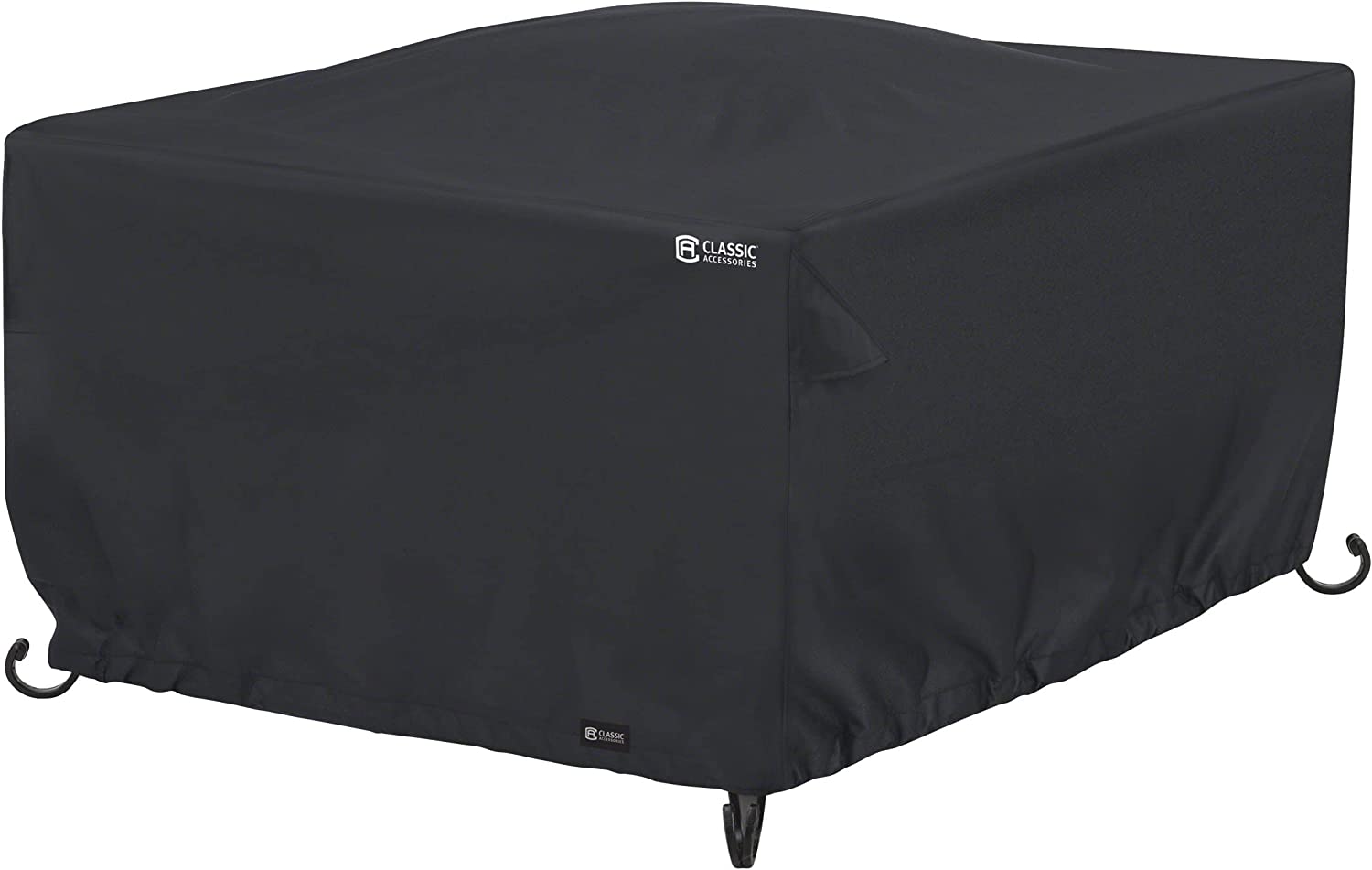 Classic Accessories Water-Resistant 42 Inch Square Fire Pit Table Cover, Outdoor Table Cover