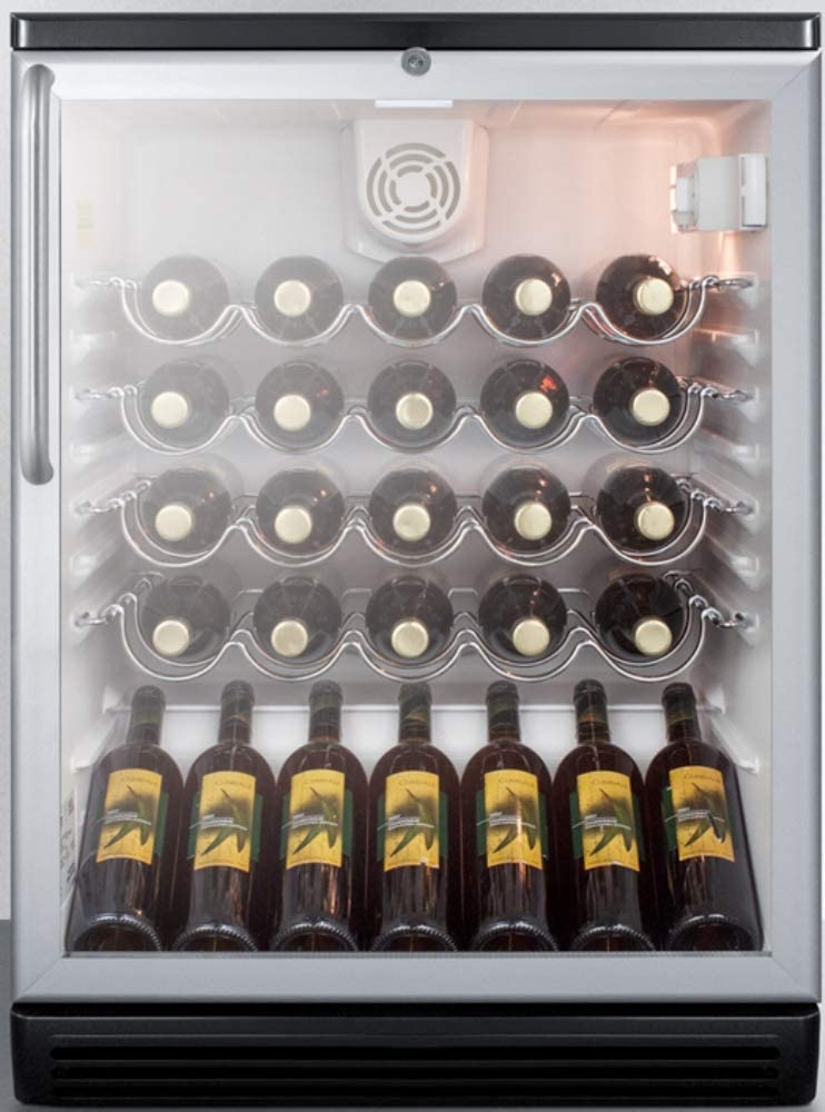 Summit SWC6GBLBITB Wine Chiller Beverage Refrigerator, Glass/Black