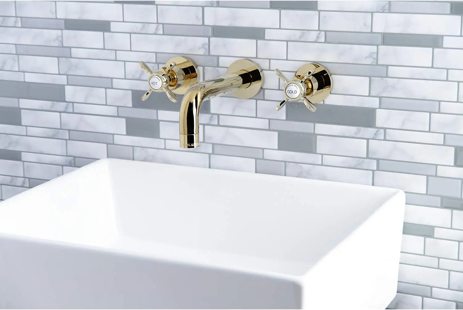 Kingston Brass KS8122BEX Essex Bathroom Faucet, Polished Brass