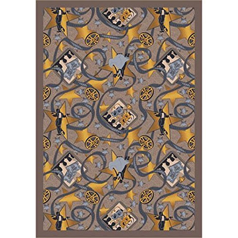 Joy Carpets Any Day Matinee Silver Screen Theater Area Rugs, 64-Inch by 92-Inch by 0.36-Inch, Taupe