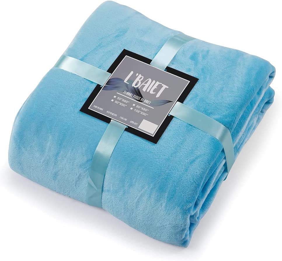 Blue Flannel Fleece Twin Blanket 60X80 100% Polyester