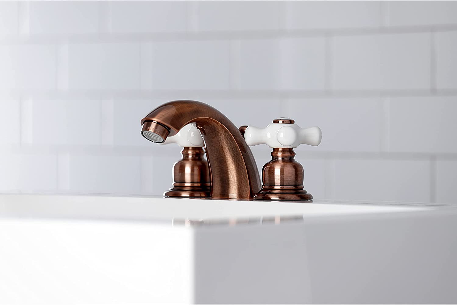 Kingston Brass KB956PX Victorian Mini-Widespread Bathroom Faucet, Antique Copper