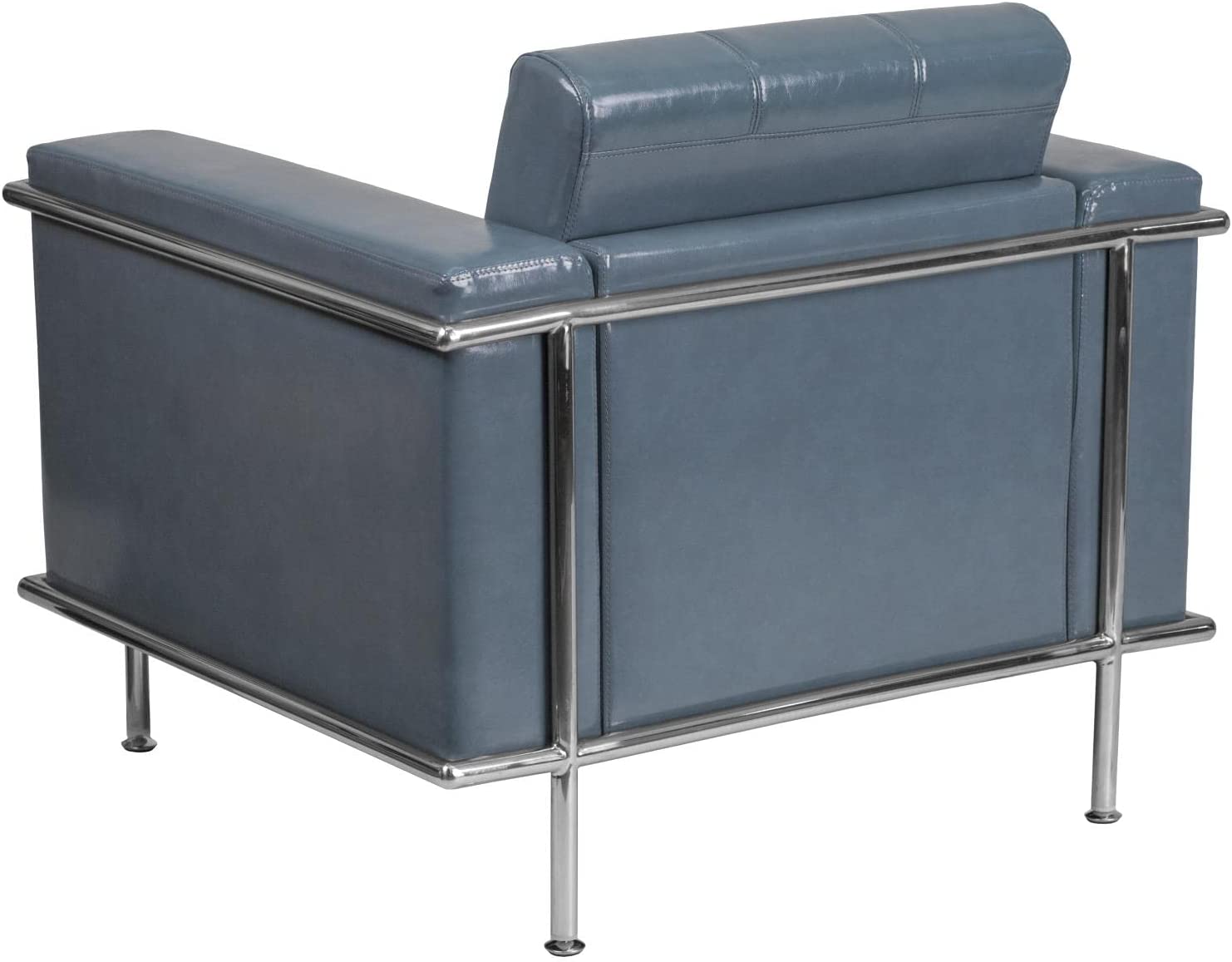 Flash Furniture HERCULES Lesley Series Contemporary Gray LeatherSoft Chair with Encasing Frame