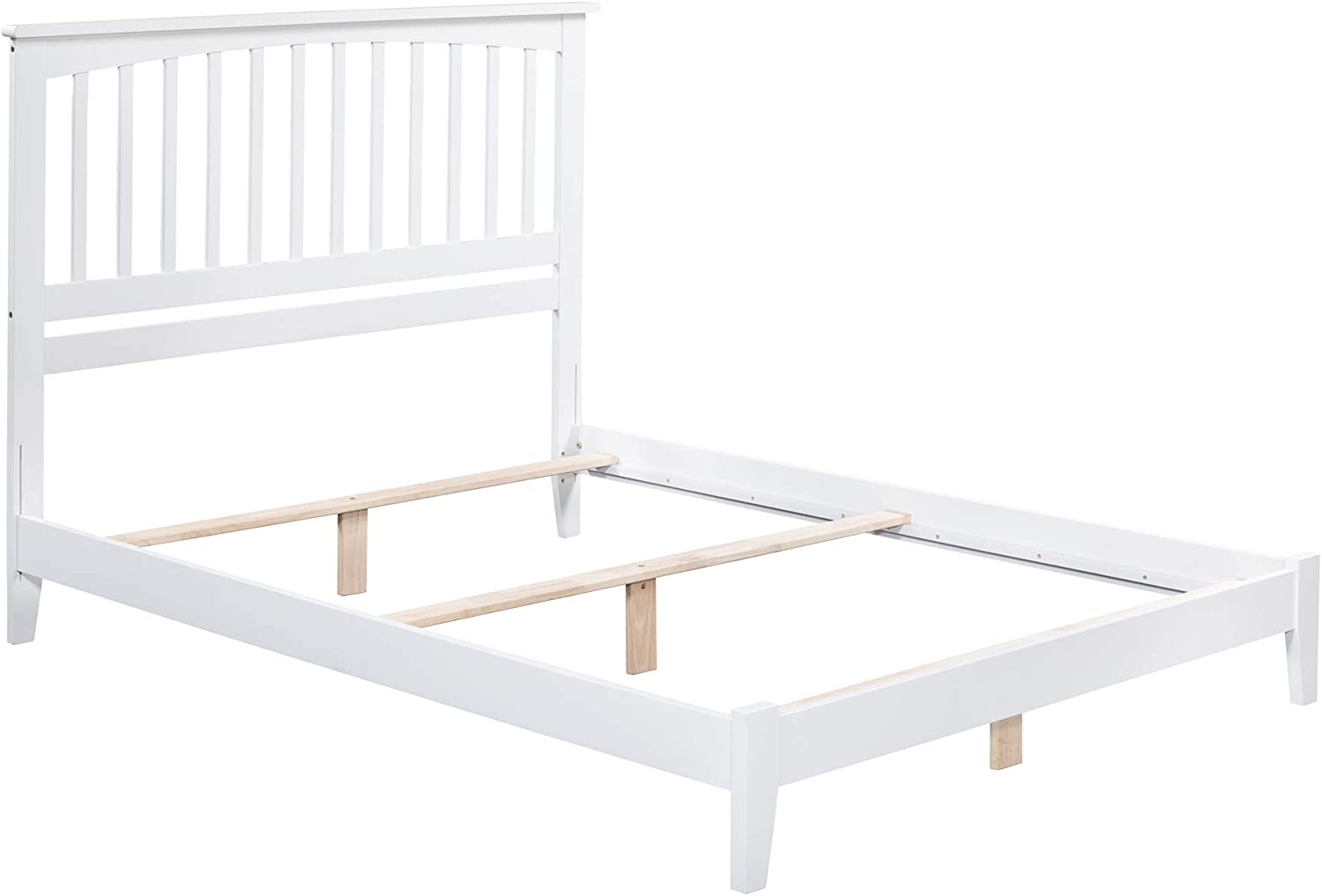 AFI Mission Traditional Bed with Open Footboard and Turbo Charger, Full, White