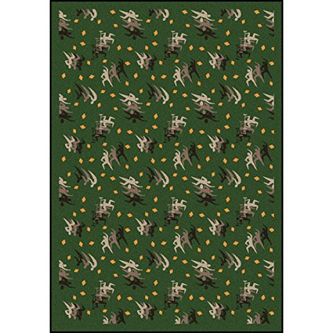Joy Carpets Sports Fan Fitness Zone Sports Area Rugs, 64-Inch by 92-Inch by 0.36-Inch, Sage