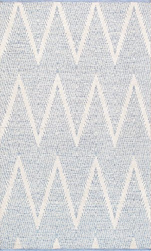 Pasargad Home Simplicity Collection Hand-Woven Cotton Area Rug- 5 foot 0 inches X 8 foot 0 inches Aqua
