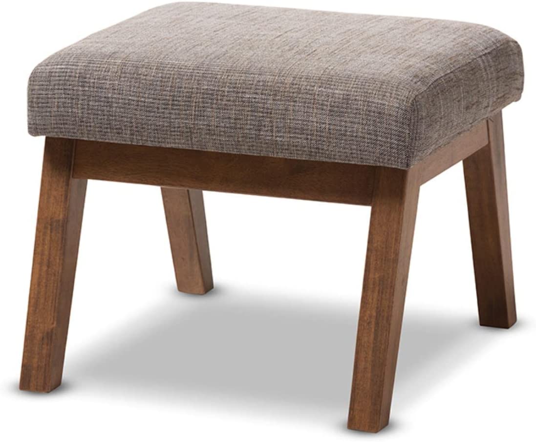 Baxton Studio Aberdeen Mid-Century Modern Upholstered Ottoman