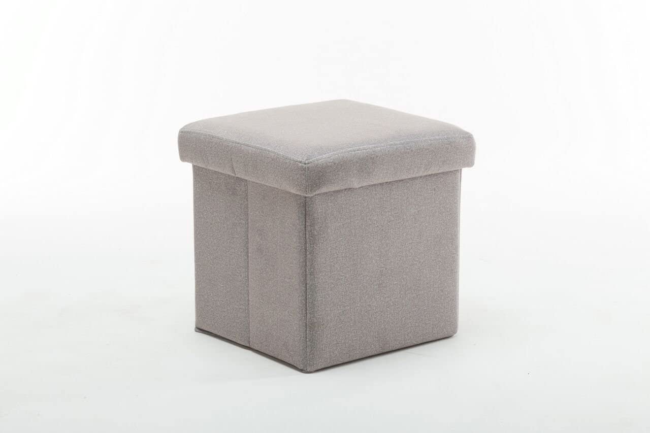 Boraam Upholstered Folding Storage Ottoman, Gray