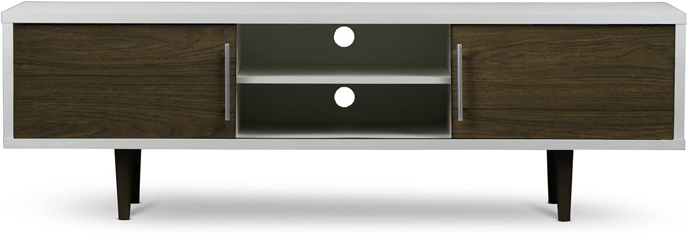 Baxton Studio Gemini Wood Contemporary TV Stand, White