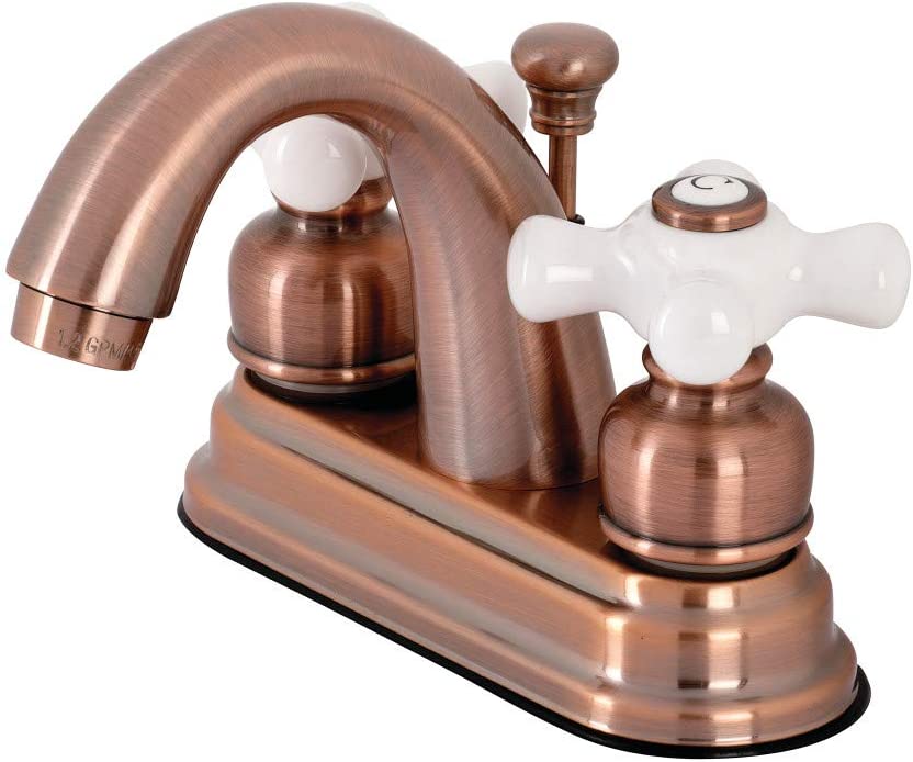 Kingston Brass KB561PXAC Restoration 4&#34; Centerset Bathroom Faucet, Antique Copper