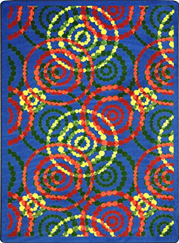 Joy Carpets Kid Essentials Dottie Teen Area Rugs, 64-Inch by 92-Inch by 0.36-Inch, Rainbow