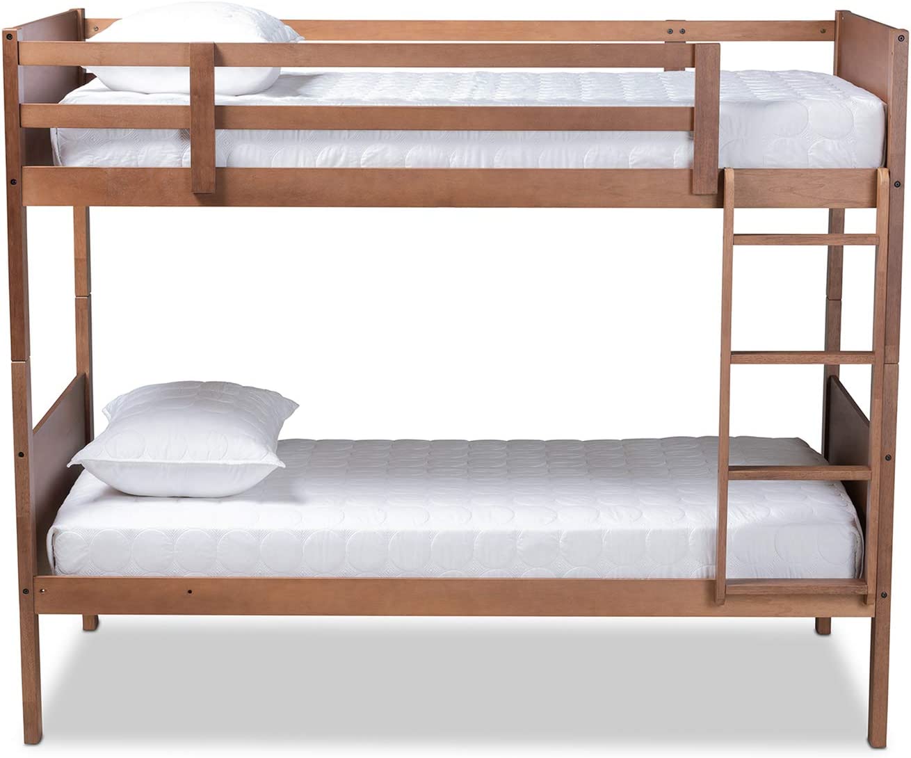 Baxton Studio Elsie Modern and Contemporary Walnut Brown Finished Wood Twin Size Bunk Bed