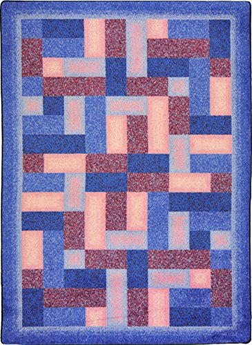 Joy Carpets Kid Essentials Off Beat Teen Area Rugs, 92-Inch by 129-Inch by 0.36-Inch, Purple