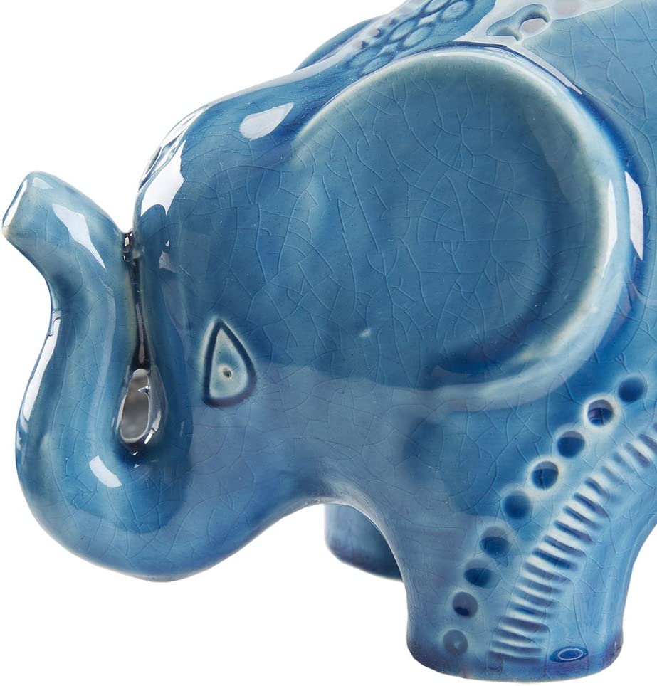 Madison Park Elephant Shaped Ceramic Decor Blue See Below