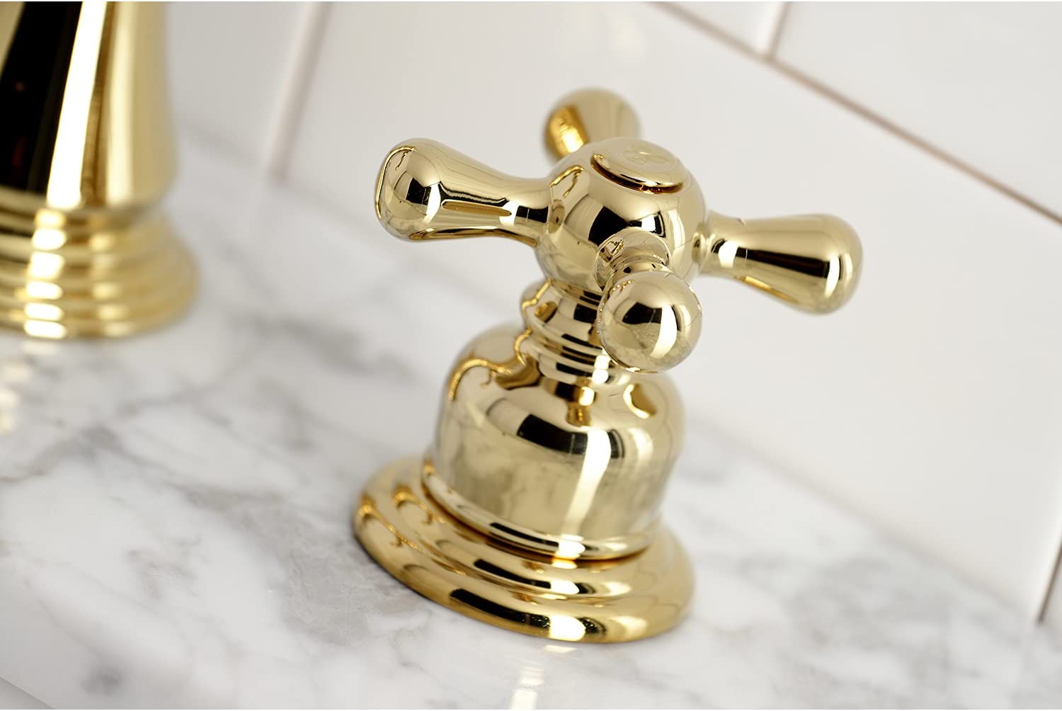 Kingston Brass FSC1972AX American Classic Widespread Bathroom Faucet, Polished Brass