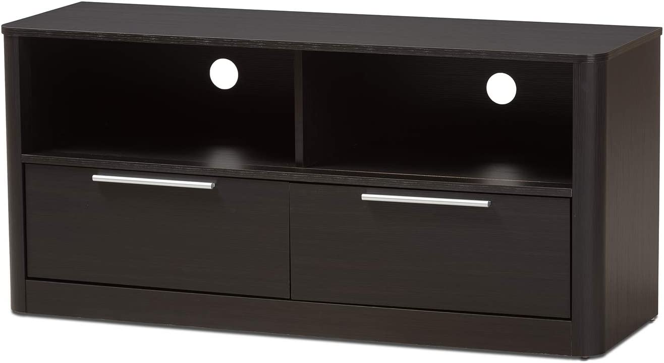 Baxton Studio Carlingford Modern and Contemporary Espresso Brown Finished Wood 2-Drawer TV Stand