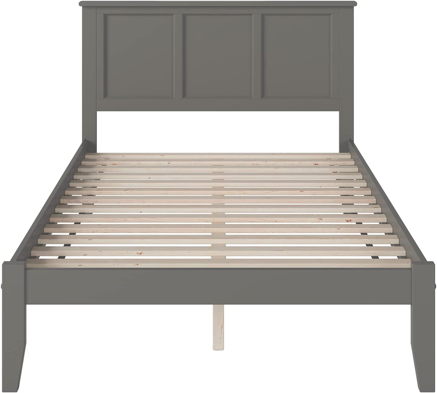 AFI Madison Platform Bed with Open Footboard and Turbo Charger, Full, Grey