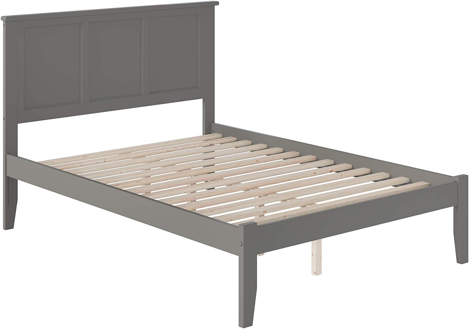 AFI Madison Platform Bed with Open Footboard and Turbo Charger, Full, Grey