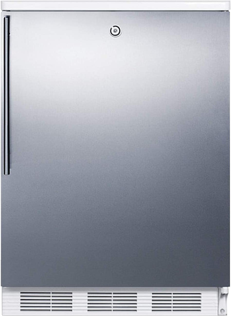 Summit Appliance FF7LWSSHV Accucold Freestanding All-Refrigerator, Factory-installed Lock, 5.5 cu.ft Capacity, Automatic Defrost, Adjustable Thermostat, Adjustable Shelves, Hidden Evaporator