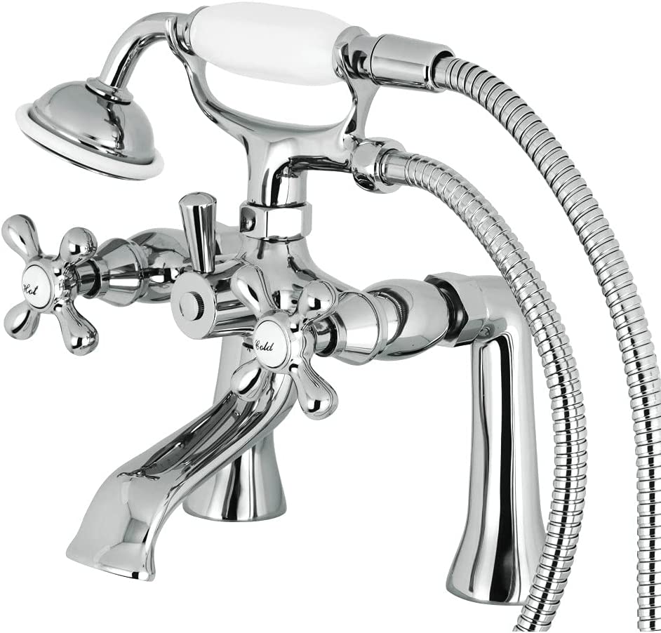 Kingston Brass KS268C Kingston Clawfoot Tub Faucet, 7-Inch Center, Polished Chrome