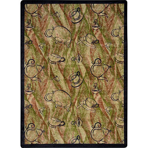 Joy Carpets Kaleidoscope Fresh Brew Whimsical Area Rugs, 64-Inch by 92-Inch by 0.36-Inch, Hazelnut