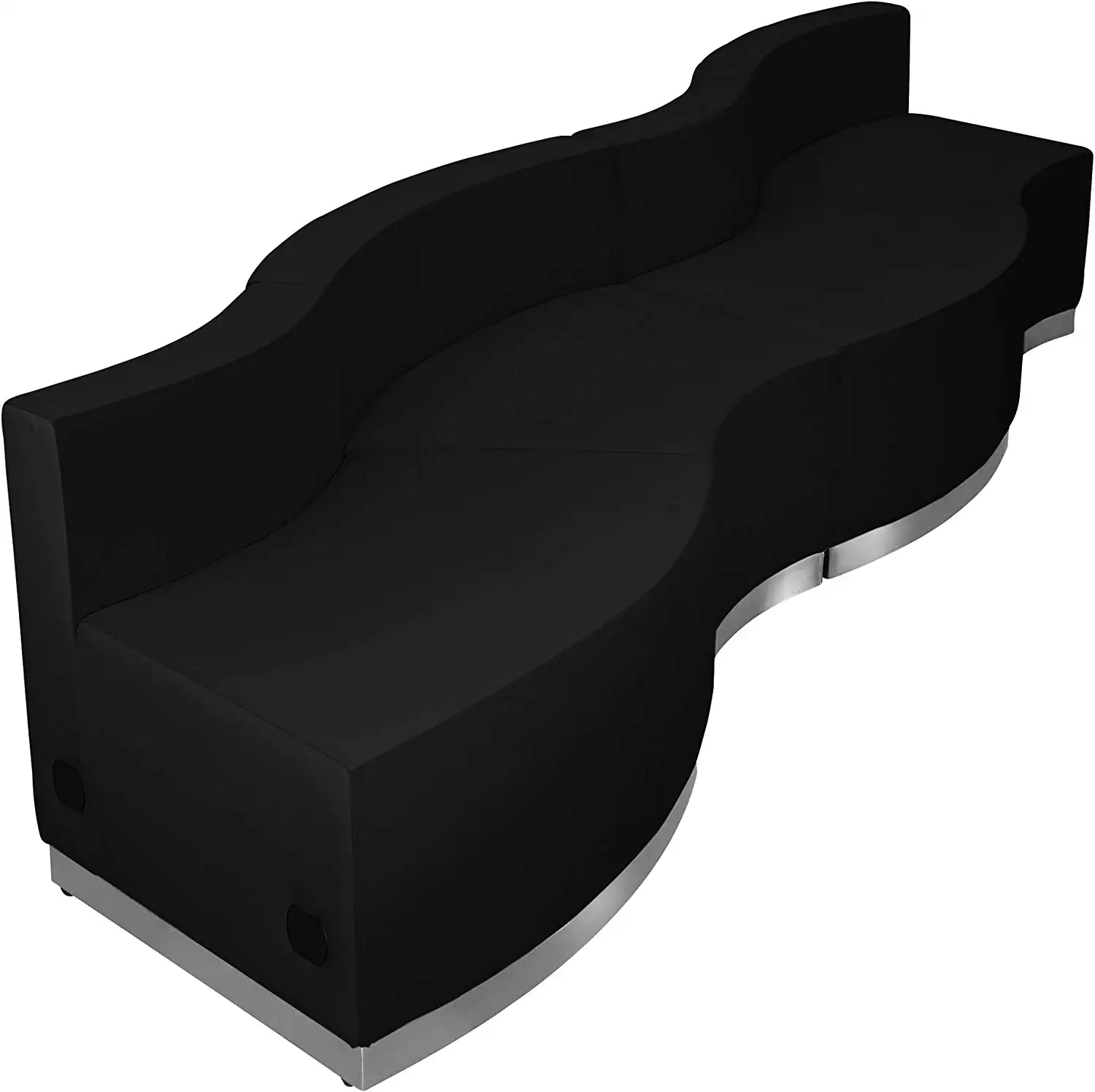 Flash Furniture HERCULES Alon Series Black LeatherSoft Reception Configuration, 4 Pieces