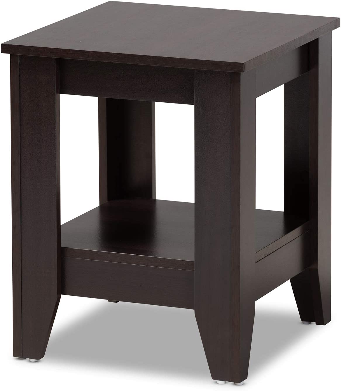 Baxton Studio Audra Modern and Contemporary Dark Brown Finished Wood End Table