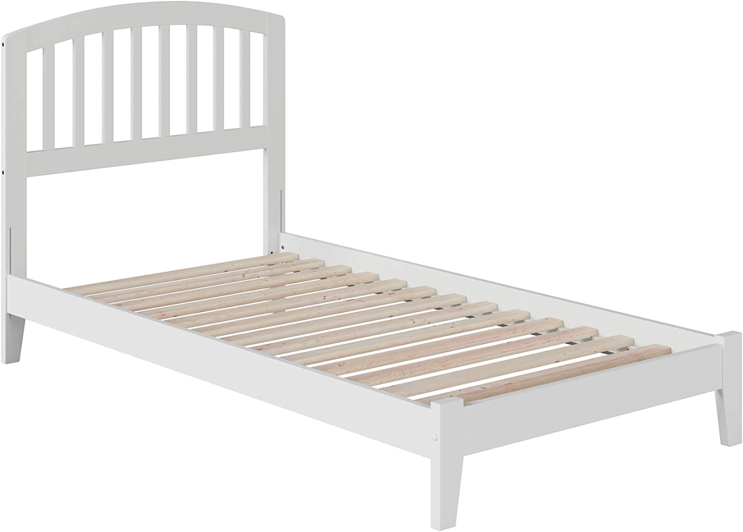 AFI Richmond Platform Bed with Open Footboard and Turbo Charger, Twin, White