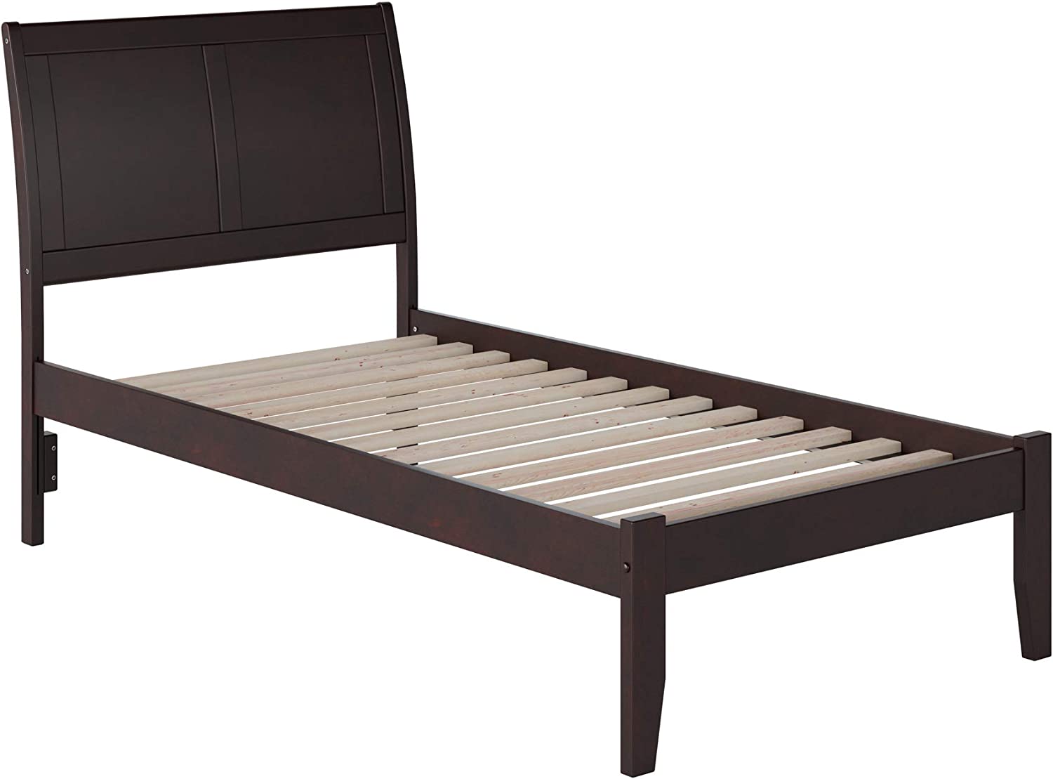 AFI Portland Platform Bed with Open Footboard and Turbo Charger, Twin X-Large, Espresso