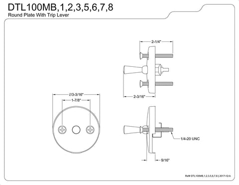 Kingston Brass DTL102 Overflow Plate for Trip Lever Drain, Polished Brass