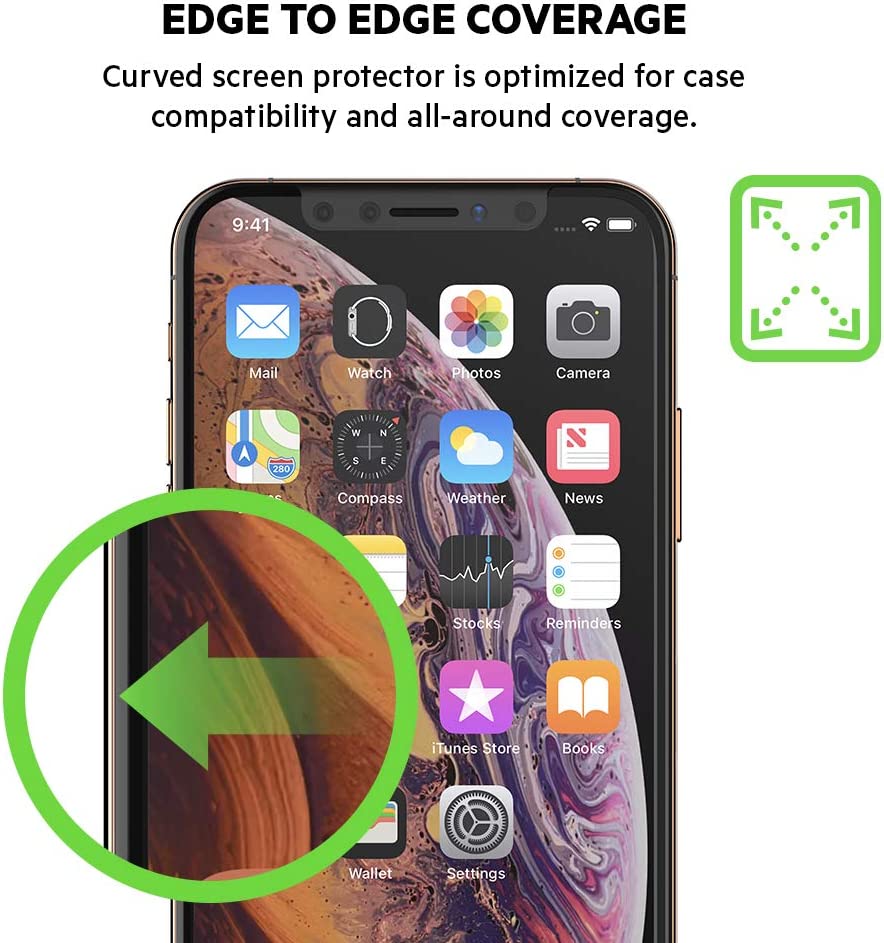 Belkin ScreenForce TemperedCurve Screen Protection for iPhone Xs Max - iPhone Xs Max Screen Protector (F8W915zzBLK)