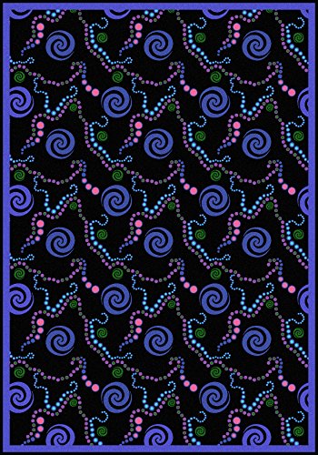 Joy Carpets Kaleidoscope Pop Beads Whimsical Area Rugs, 92-Inch by 129-Inch by 0.36-Inch, Multicolored