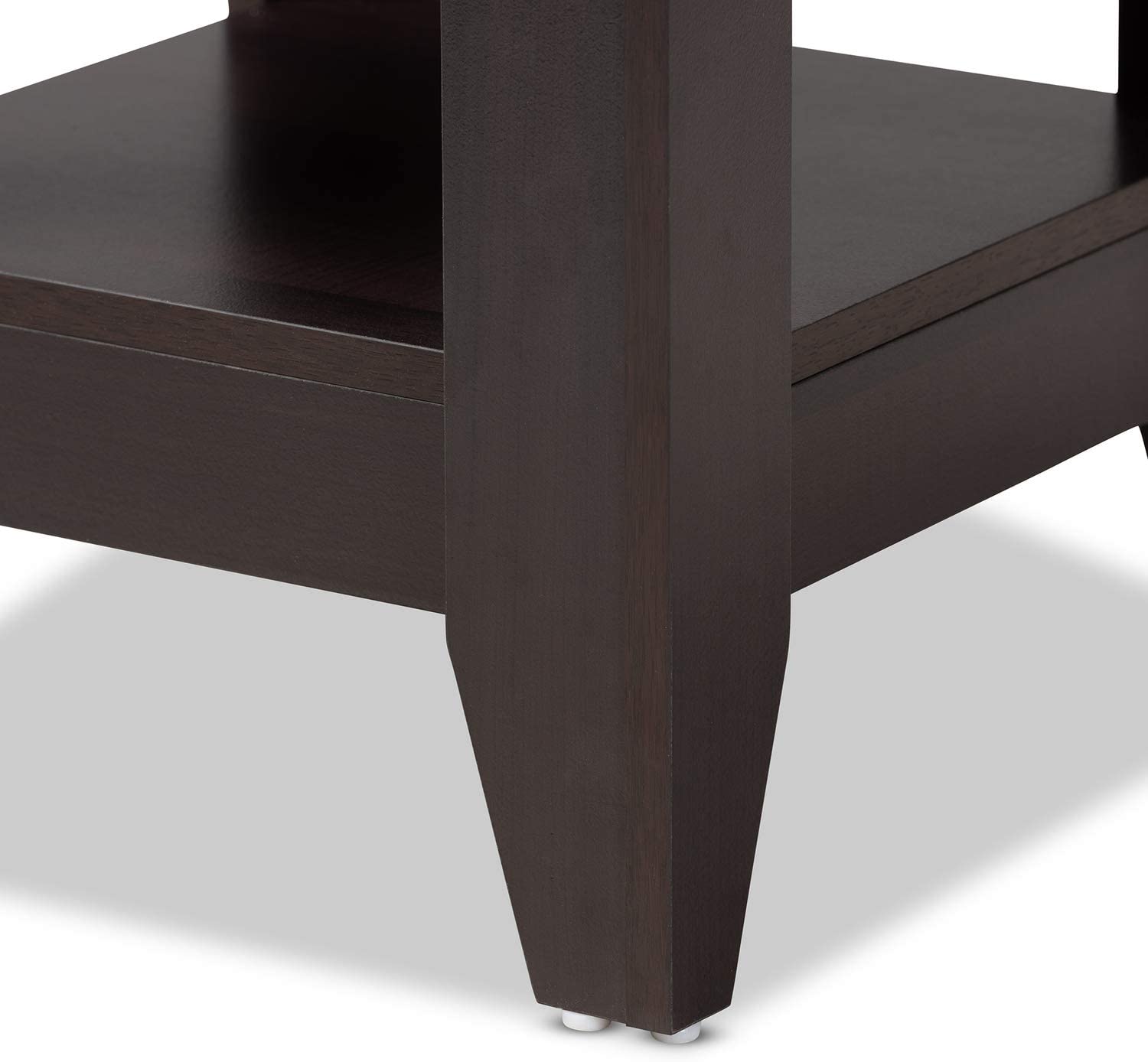 Baxton Studio Audra Modern and Contemporary Dark Brown Finished Wood End Table