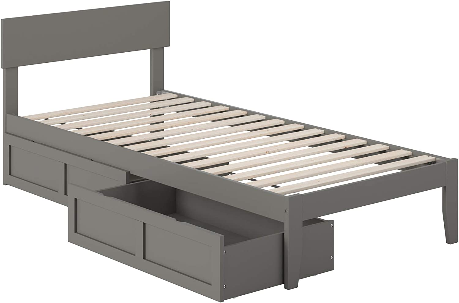 AFI Boston Island Extra Long Bed Drawers, Twin XL, Grey