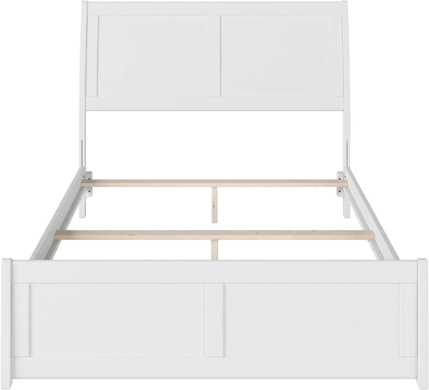 AFI Portland Traditional Bed with Matching Footboard and Turbo Charger, Full, White