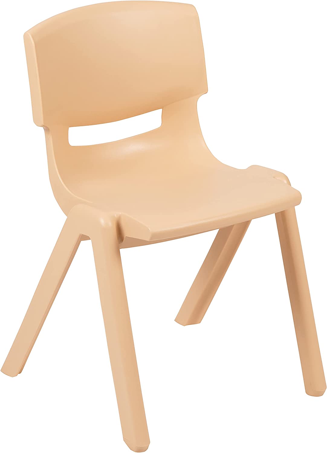 Flash Furniture Natural Plastic Stackable School Chair with 13.25&#34; Seat Height